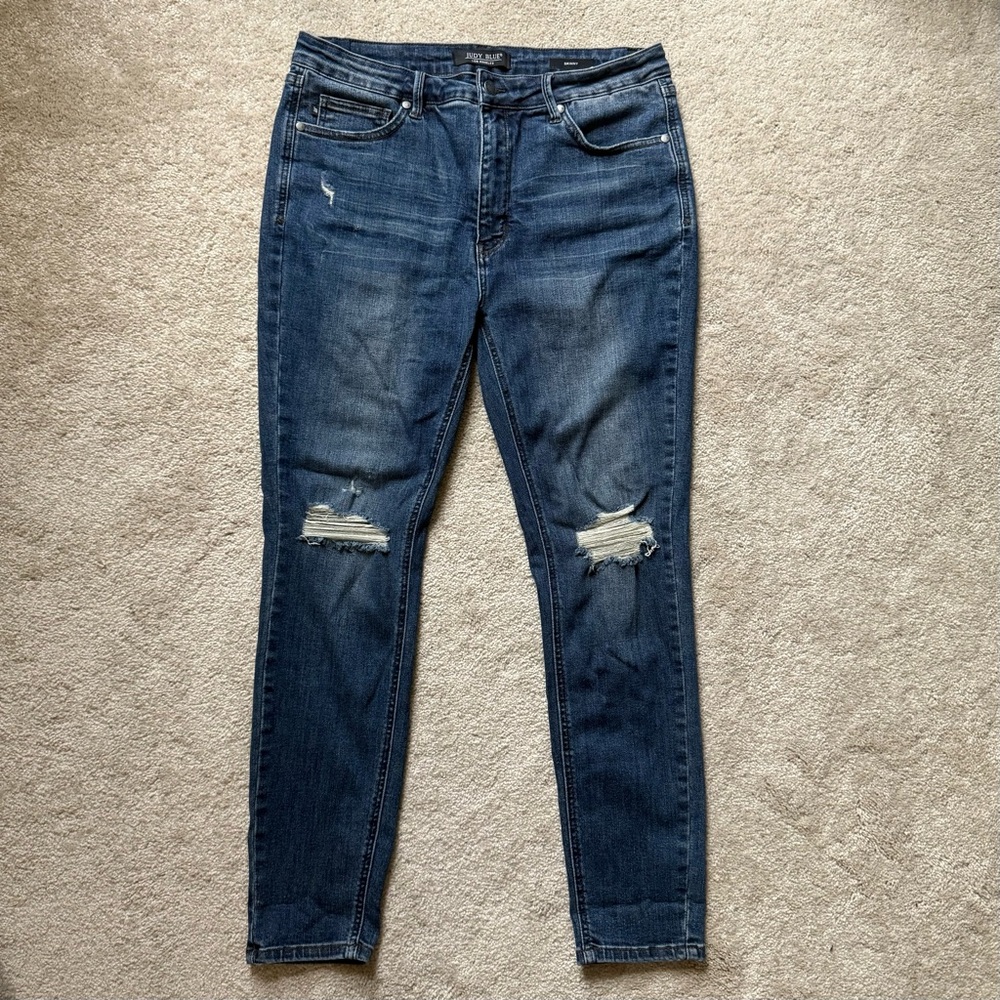Judy Blue Distressed High Rise Skinny Jeans Size 15/32 - JB88798DK